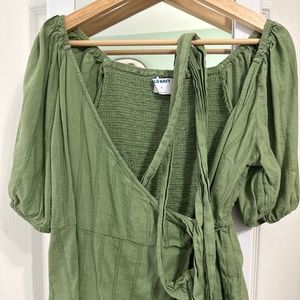 Old Navy olive green wrap top